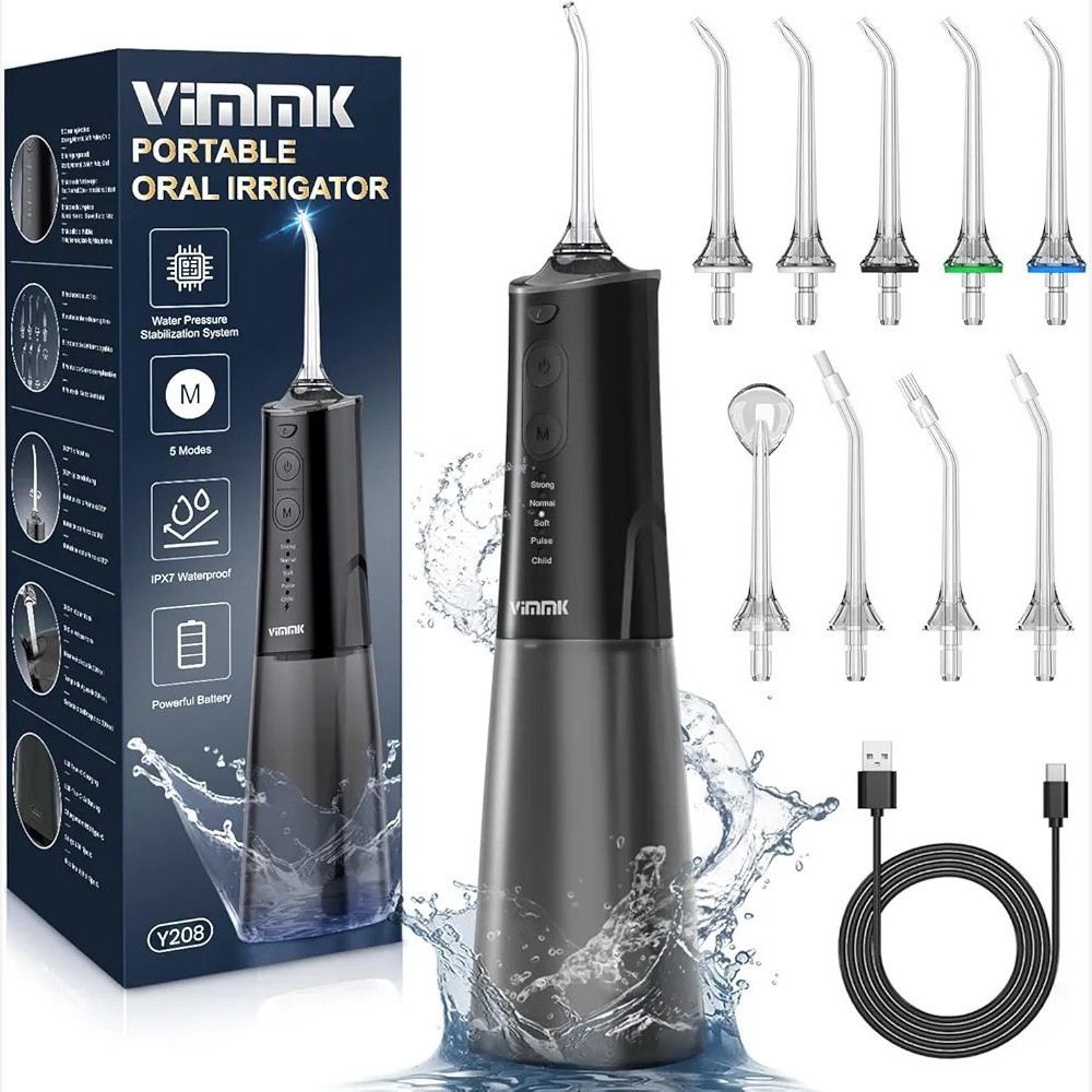 واترجت دندان Vimmk Y208 (نخ دندان آبی شارژی پرتابل 4 حالته)